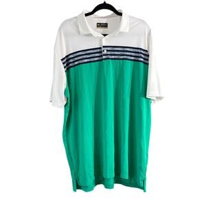 Jack Nicklaus Men's Blue Green White Striped Golf Polo Shirt Size XL